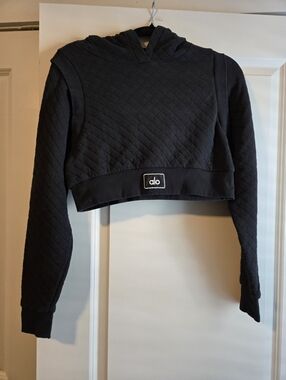 Alo Yoga Quilted Crop Hoodie Sz XS/sm